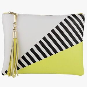 B BRENTANO Vegan Clutch Bag Pouch with Tassel Accent